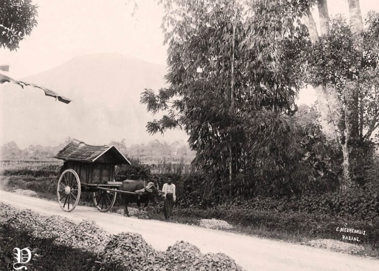 Kendaraan Padati pada abad ke-19 (foto: Bukittinggi van Agam)