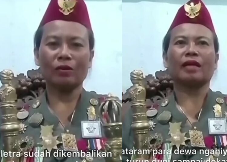 Tangkap layar video seorang perempuan mengaku sebagai Ratu Sedunia.