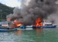 Dua unit kapal yang tengah bersandar di Pelabuhan Samudera, Kecamatan Bungus Teluk Kabung, Padang, dilaporkan terbakar pada Jumat (23/5).