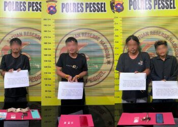 Empat Pengedar Ditangkap di Pesisir Selatan, 8 Gram Sabu-Sabu Disita