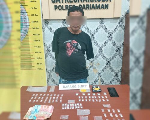 Petani di Padang Pariaman Ditangkap Polisi, 87 Paket Sabu-Sabu Disita