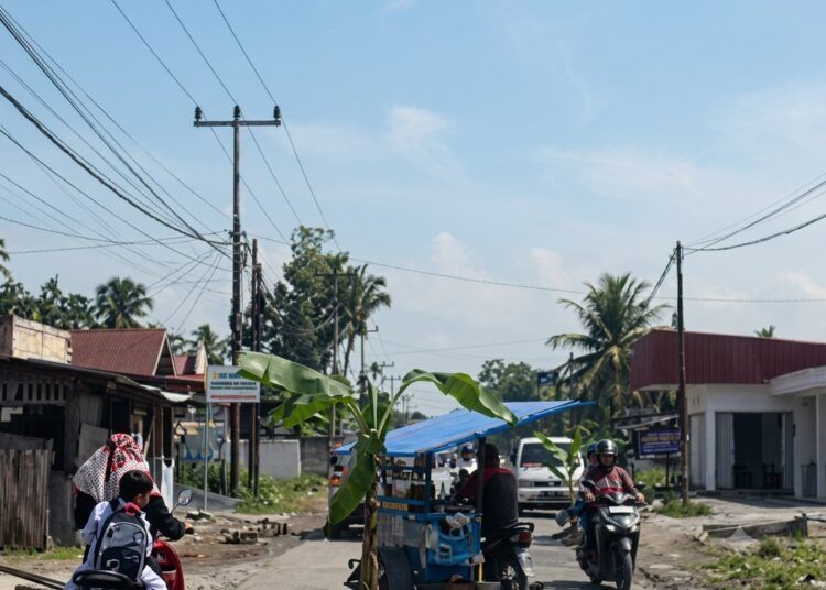 Warga Nagari Koto Tangah Simalanggang menanam pohon pisang di tengah Jalan Raya Payakumbuh–Mungka, Jumat (31/7/2026), sebagai bentuk protes terhadap kerusakan jalan yang dinilai membahayakan pengguna dan belum kunjung diperbaiki pemerintah.