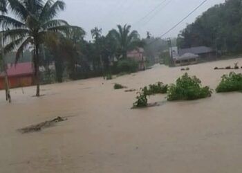 Sebanyak 17 rumah terendam banjir di Nagari Simpang Tonang, Kecamatan Dua Koto, Kabupaten Pasaman, Sumatera Barat, pada Jumat (18/9/2026) sore setelah air sungai di daerah tersebut meluap usai hujan deras yang mengguyur wilayah itu. Foto: Tangkapan layar media sosial